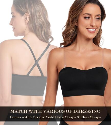 HACI Strapless Bra No Underwire Padded Seamless Wireless Multi-Way Everyday Bandeau Tube Top for Women in Kuwait