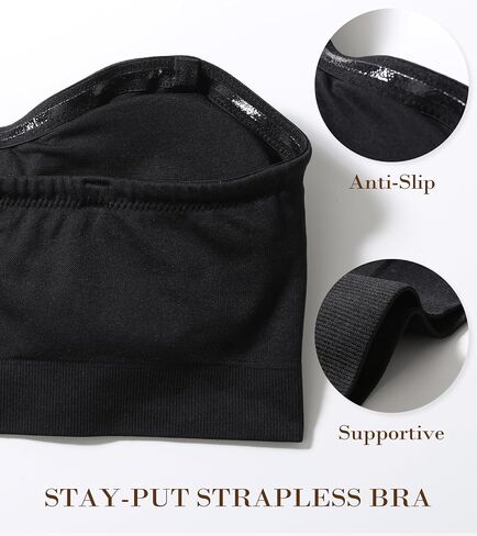 HACI Strapless Bra No Underwire Padded Seamless Wireless Multi-Way Everyday Bandeau Tube Top for Women in Kuwait