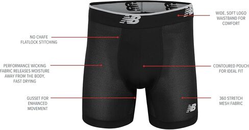 New Balance Men's Mesh 5" No Fly Boxer Brief (4 Pack) in Saudi Arabia