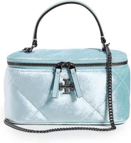Tory Burch Women's Kira Pave Logo Velvet Diamond Vanity Case in Saudi Arabia