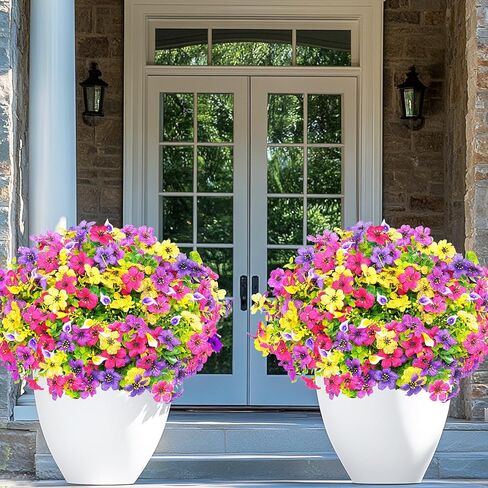 BLEUM CADE Artificial Flowers for Outdoors, 14 Bundles Faux Plants Outdoor Artificial Flowers for Decoration, UV Resistant Fake Flowers Artificial Plants & Flowers for Outdoors Garden Decor in Kuwait