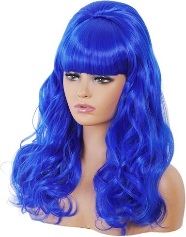 Rugelyss Long Wavy Blonde Wig with Bang Big Bouffant Beehive Wigs for Women fits 80s Costume or Halloween Party in Saudi Arabia