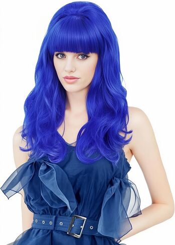 Rugelyss Long Wavy Blonde Wig with Bang Big Bouffant Beehive Wigs for Women fits 80s Costume or Halloween Party in Saudi Arabia