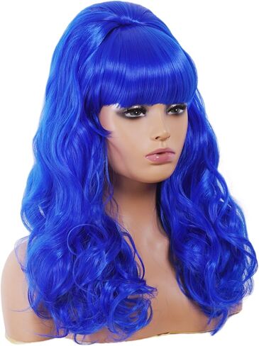 Rugelyss Long Wavy Blonde Wig with Bang Big Bouffant Beehive Wigs for Women fits 80s Costume or Halloween Party in Saudi Arabia