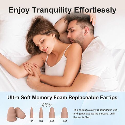 Ear Plugs for Sleeping, Reusable Silicone Ear Plugs for Sleeping Noise Cancelling, 30-35dB Noise Reduction Earplugs for Noise Sensitivity, Sleep, Snore, Travel, Focus in Kuwait