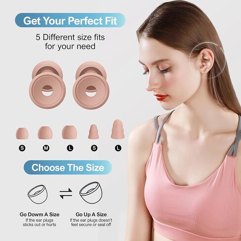 Ear Plugs for Sleeping, Reusable Silicone Ear Plugs for Sleeping Noise Cancelling, 30-35dB Noise Reduction Earplugs for Noise Sensitivity, Sleep, Snore, Travel, Focus in Kuwait