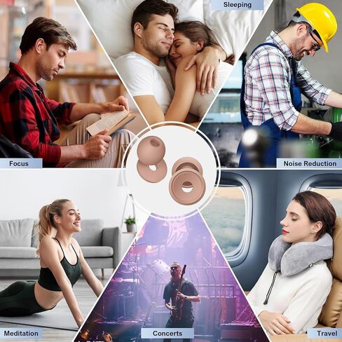 Ear Plugs for Sleeping, Reusable Silicone Ear Plugs for Sleeping Noise Cancelling, 30-35dB Noise Reduction Earplugs for Noise Sensitivity, Sleep, Snore, Travel, Focus in Kuwait