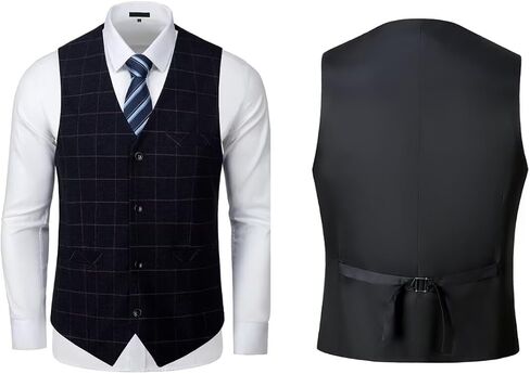 Men Suit Plaid Mens Slim Fit Formal Wedding 2 Buttons 3 Piece Suit Set Mens Prom Business Blazer Jacket Vest Pants in Kuwait