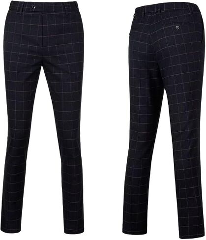 Men Suit Plaid Mens Slim Fit Formal Wedding 2 Buttons 3 Piece Suit Set Mens Prom Business Blazer Jacket Vest Pants in Kuwait