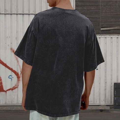 Tshirts كبيرة الحجم للرجال الرسومات Tees Y2K حمض الغسيل القمصان الشارع الهيب هوب الجرونج قميص هاراجوكو قمم in Kuwait