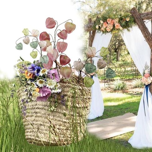Artificial Bud Flower, Simulation Grass Plant, Paper, Environmental Protection, with Countryside, Vintage Style, DIY, can be Used with Four Seasons Decoration (Pinkish Green 04, XH) in Kuwait