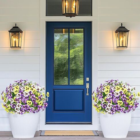 MARTINE MALL 8 Bundles Look Real Artificial Flowers for Outdoors, Realistic Fake Outdoor Flowers, UV Resistant Silk Pansy Flowers for Outside Faux Flower Plants for Outdoor Porch Garden, Mixed Colors in Saudi Arabia