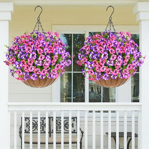 Martine Mall 8 Bundles تبدو أزهارًا مصطنعة حقيقية للهواء الطلق ، والزهور الواقعة المزيفة في الهواء الطلق ، وأشعة حريرية مقاومة للأشعة فوق البنفسجية للنباتات الزهرة الخارجية لحديقة الشرفة الخارجية ، والألوان المختلطة in Kuwait