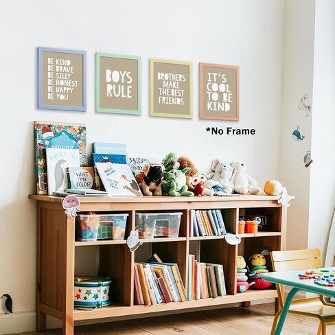 Brothers Make The Best Friends Boys Rules Affirmations Poster Prints for Home Boys Room Playroom Nursery Classroom Decor,Boho Navy Blue Colors Decorations Prints Wall Art Unframed 4pcs 8x10 Inches in Saudi Arabia