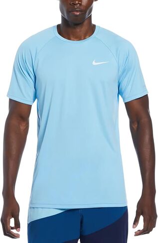 تي شيرت السباحة Dri-FIT UPF 40+ Hydroguard للرجال من Nike (US، Alpha، Large، Regular، Regular، White) in Saudi Arabia