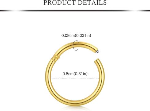 طقم بندقية الأذن Avyring - 2 PCS طقم ثقب الأذن ذات الأذن الفضية الذهبية مع حلق أدوات الفولاذ Hypoallergenic في المنزل 20G أقراط في الخلف. in Kuwait
