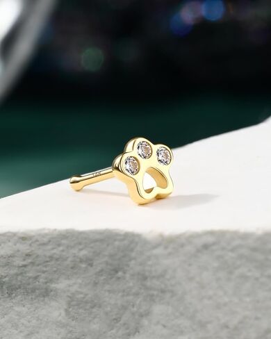 كوشارم 14K الذهب الصلب الأنف مسمار 20g باو طباعة 20g الذهب الصفراء حلقة الأنف رنين L الانحناء الذهب الحقيقي الذهب المسود in Kuwait