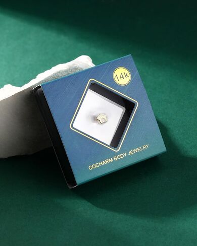 كوشارم 14K الذهب الصلب الأنف مسمار 20g باو طباعة 20g الذهب الصفراء حلقة الأنف رنين L الانحناء الذهب الحقيقي الذهب المسود in Kuwait
