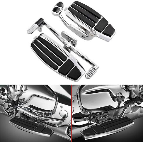 Black Chrome Left Right Driver Foot Board Floorboard Kit Toe Heel Shifter Brake Lever Compatible with Honda 2001-2017 GL1800 F6B 2014-2015 Valkyrie in Kuwait