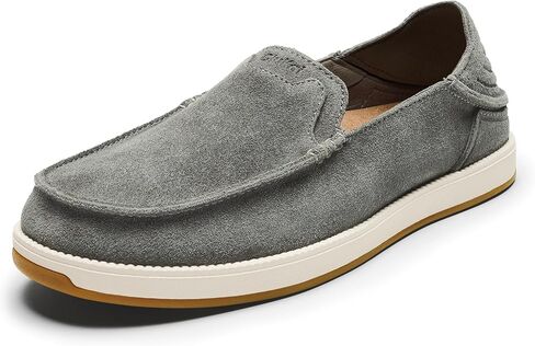 OLUKAI Kakaha Nia Men's Leather Sneakers, Supple Full-Grain Leather Shoes, Drop-in Heel & All Weather Rubber Soles in Saudi Arabia
