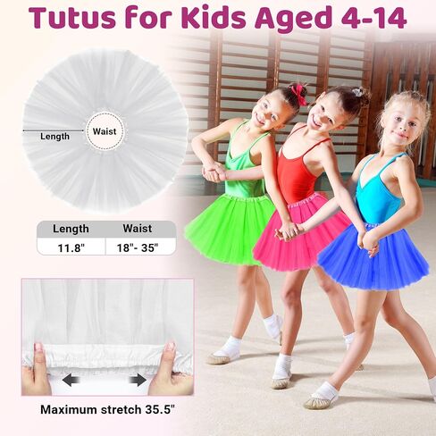 Tutu for Toddler Girls 3 Layers Tulle Tutu Skirt for Kids Age 4-14 Tutus for Dance Ballet Costume Dress Halloween Tutu in Saudi Arabia