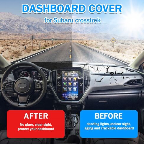 Dash Cover Compatible with Subaru Crosstrek Accessories 2024, Dash mat Dashboard Cover Compatible with Crosstrek,No Glare Anti-Slip and Sunshade Protector in Kuwait