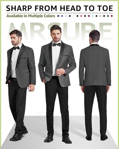 MrSure Men's Casual Blazer One Button Shawl Lapel Jacket, Lightweight Coats for Wedding Party in Kuwait