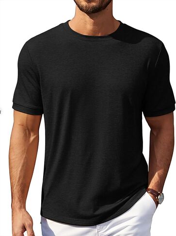 COOFANDY Men's T Shirt Short Sleeve Crew Neck T-Shirt Casual Summer Tshirt Classic Basic Tee Shirt in Saudi Arabia