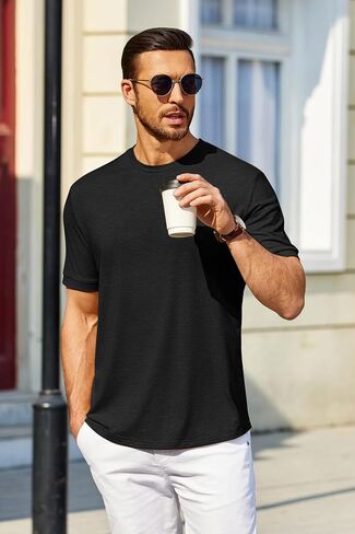 COOFANDY Men's T Shirt Short Sleeve Crew Neck T-Shirt Casual Summer Tshirt Classic Basic Tee Shirt in Saudi Arabia