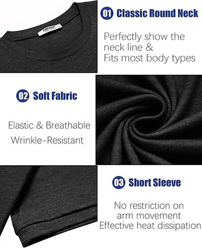 COOFANDY Men's T Shirt Short Sleeve Crew Neck T-Shirt Casual Summer Tshirt Classic Basic Tee Shirt in Saudi Arabia