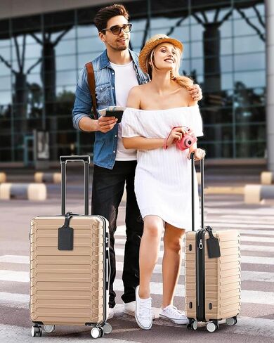 Teskyer Leather Luggage Tags for Suitcases, TSA Approved Luggage Tag with Privacy Protect Flap Cover, 2 Pack, Brown in Kuwait