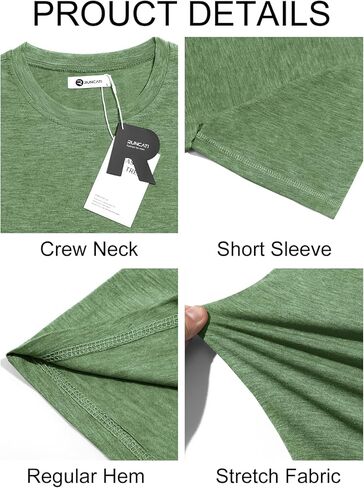 Runcati Mens Short Sleeve Thirts Classic Crew Neck Shirt Summer Summer Basic Lightweight Fashion Moisture Wicking Tees in Kuwait