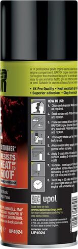 رابتور 1K عجلات الطلاء ، حافة العجلات لمس الطلاء رذاذ ، الصف المهني ، سهلة الاستخدام ، ساتان أسود in Kuwait