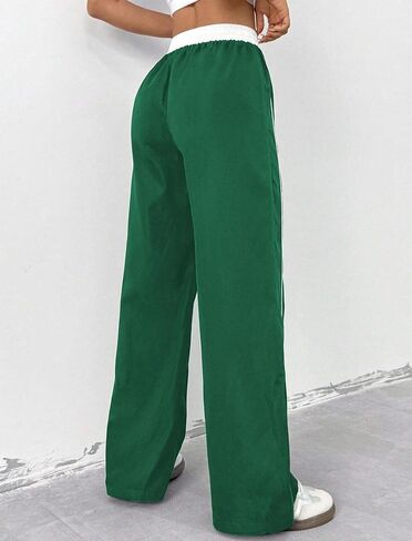 ZAFUL Womens Parachute Pants Y2K Wide Leg Cargo Sweatpants Drawstring Waist Jogger Pants with Pockets in Saudi Arabia