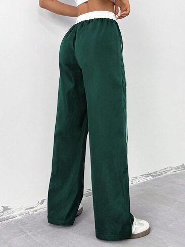 ZAFUL Womens Parachute Pants Y2K Wide Leg Cargo Sweatpants Drawstring Waist Jogger Pants with Pockets in Saudi Arabia