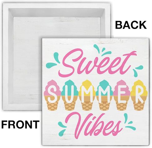 Farmhouse Sweet Summer Time Wooden Box Sign Summer Lemon Theme Wood Block Tabletop Sign Decorative Desk Sign Home Office Shelf Decor 5 X 5 Inches in Kuwait