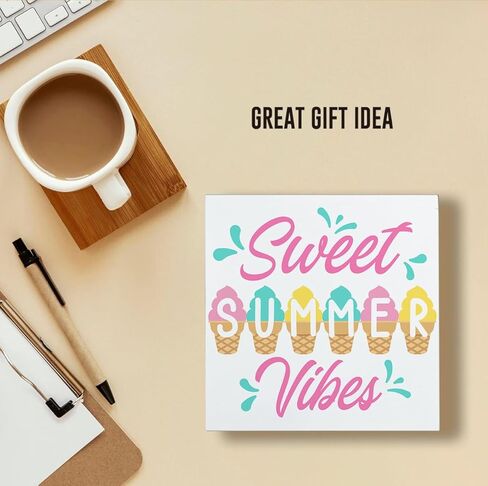 Farmhouse Sweet Summer Time Wooden Box Sign Summer Lemon Theme Wood Block Tabletop Sign Decorative Desk Sign Home Office Shelf Decor 5 X 5 Inches in Kuwait