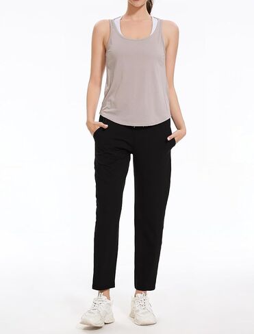 2 Pack Women's Pants with Deep Pockets Stretch Soft Sweatpants for Casual Athletic Lounge Work Golf Travel in Kuwait