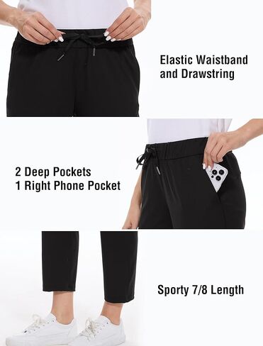 2 Pack Women's Pants with Deep Pockets Stretch Soft Sweatpants for Casual Athletic Lounge Work Golf Travel in Kuwait