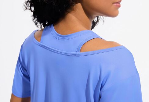 JOYSPELS Ice Silk Women's Short Sleeve Workout Shirts Quick Dry Cold Shoulder Loose Fit Athletic Running Tee Tops in Saudi Arabia