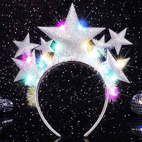 Bartosi Light Up Stars عصبة رأس LED نجم الرأس Glow Band Hair Association للنساء in Saudi Arabia