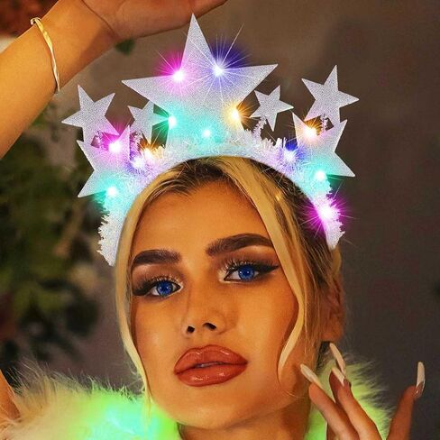 Bartosi Light Up Stars عصبة رأس LED نجم الرأس Glow Band Hair Association للنساء in Saudi Arabia