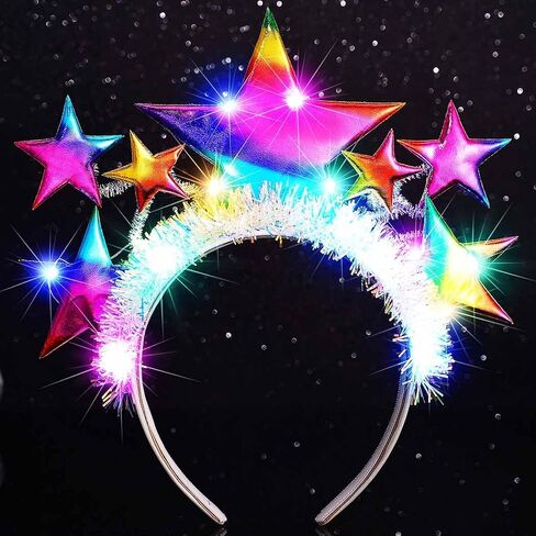 Bartosi Light Up Stars عصبة رأس LED نجم الرأس Glow Band Hair Association للنساء in Saudi Arabia