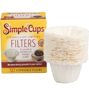 Disposable Paper Coffee Filters 100 count - Compatible with Keurig, K-Cup machines & other Single Serve Coffee Brewer Reusable K Cups - Use Your Own Coffee & Make Your Own Pods - Works with All Brands