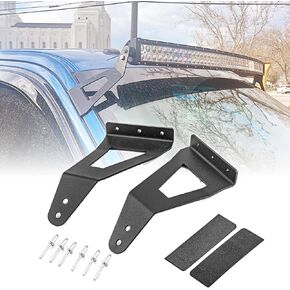 WSays 52'' Curved LED Light Bar Upper Windshield Roof Mount Brackets Compatible with Ford F150/F150 SVT Raptor 2004-2018