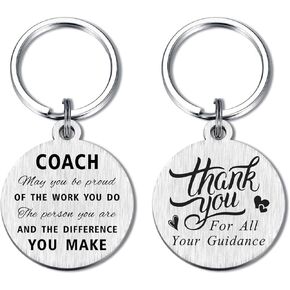 Yobent Thank You Coach Gifts for Women Men, Best Appreciation Keychain Present for Coach Retirement Birthday