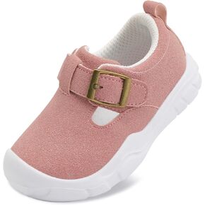 Leisfit Toddler Shoes Girls Boys Wide Barefoot Shoes Kids Lightweight Fashion Suede Sneakers للمشي في التنس