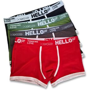 Men's Boxer Briefs 4-Pack, Cotton Underwear Set for Men, Breathable Moisture-Wicking Comfortable Boxer Brief Multipack