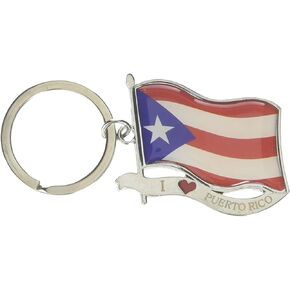 I I Love Puerto Rico flag keychain