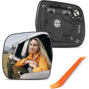 متوافق مع Toyota Highlander Side Side Mirror 2001 2002 2003 2004 2005 2006 2007-Right Side View Glass Plass مع صفيحة مدفوعة ودعم الطاقة